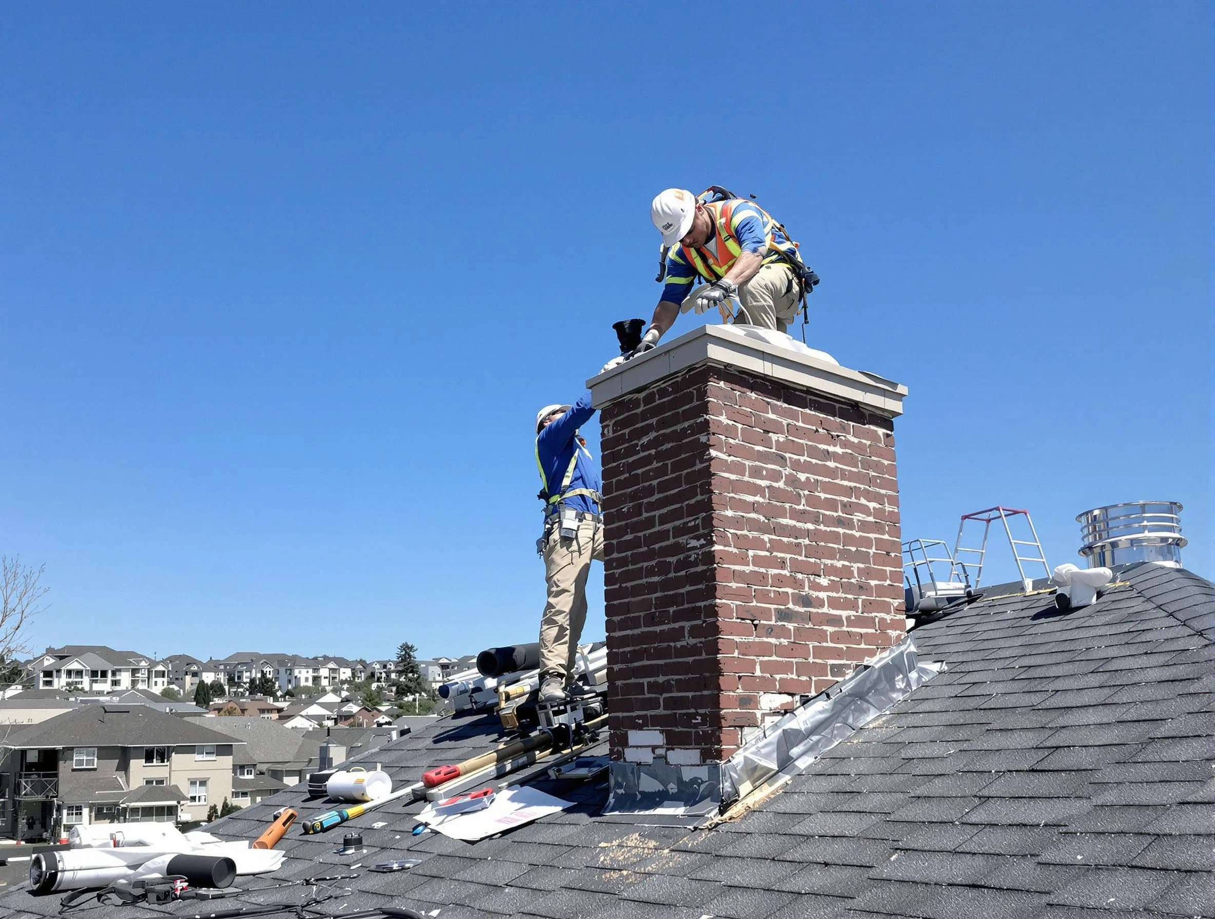 Stafford Courthouse Chimney Sweep repairing a chimney crown in Stafford Courthouse, VA