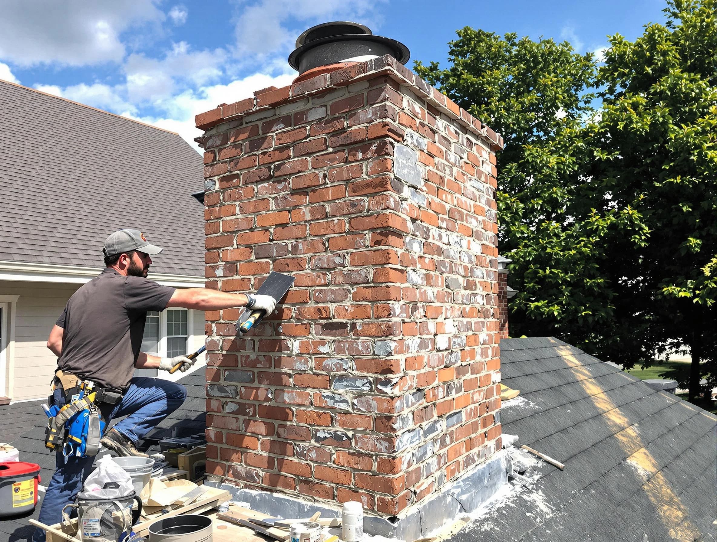 Completed chimney rebuild by Stafford Courthouse Chimney Sweep in Stafford Courthouse, VA