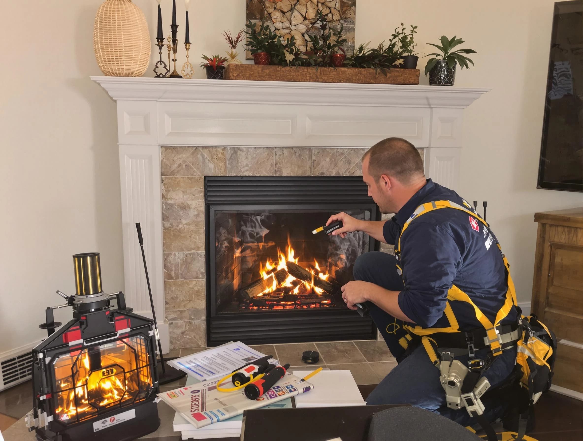 Safety-focused fireplace inspection by Stafford Courthouse Chimney Sweep in Stafford Courthouse, VA