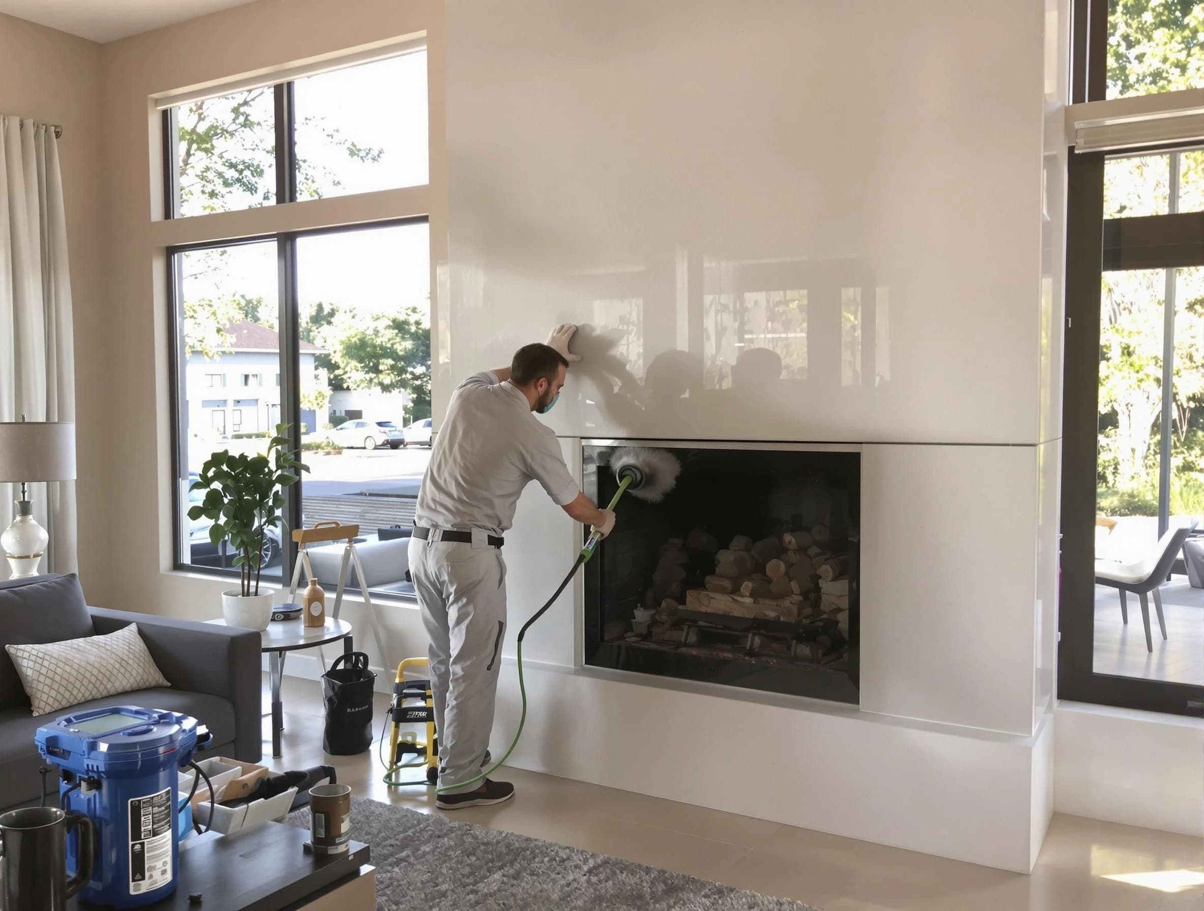 Stafford Courthouse Chimney Sweep performing thorough soot removal in Stafford Courthouse, VA