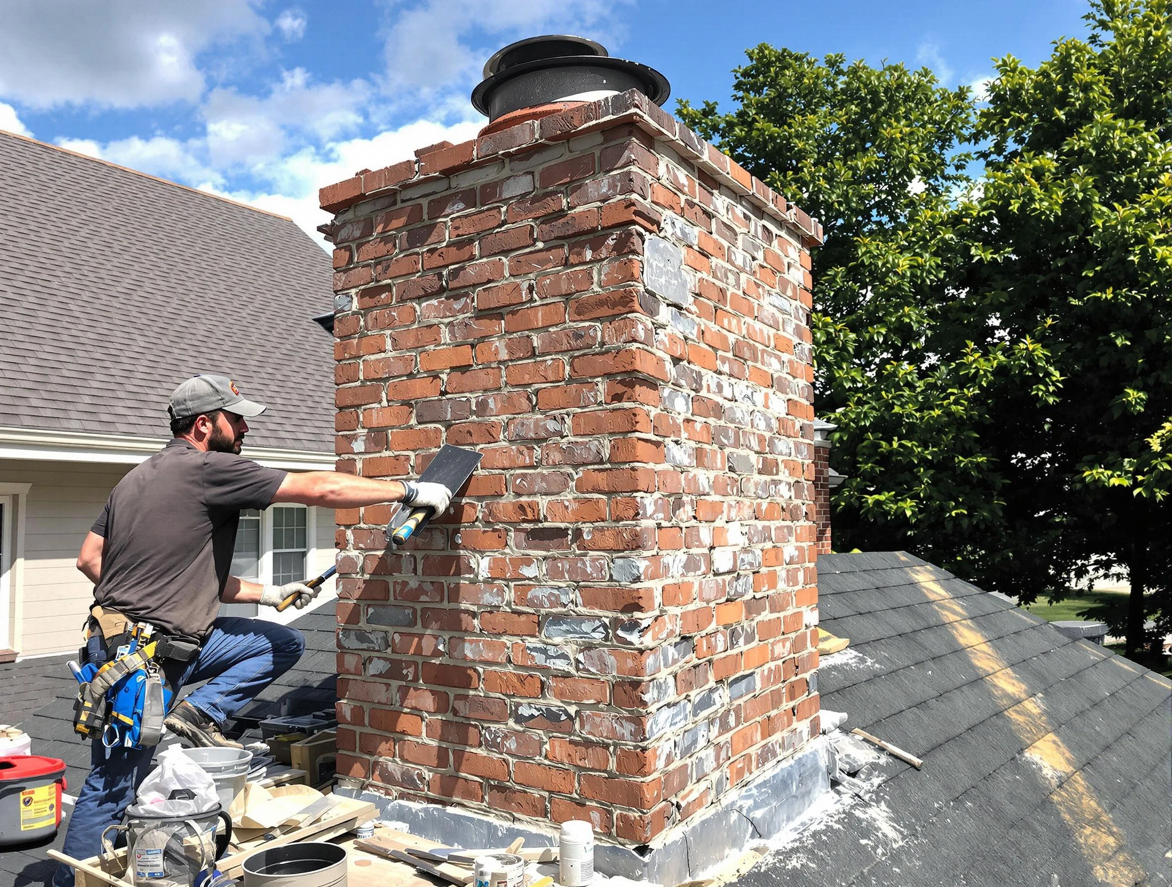 Completed chimney rebuild by Stafford Courthouse Chimney Sweep in Stafford Courthouse, VA