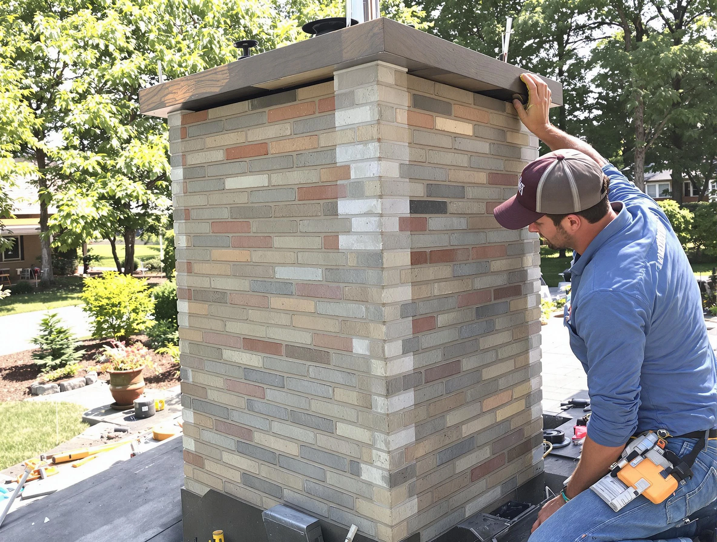 Stafford Courthouse Chimney Sweep completing a modern chimney remodel in Stafford Courthouse, VA